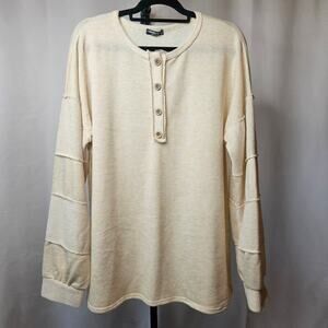 NWT'S Heimish USA Oatmeal-Long Sleeve-Henley 3X Retail $38‎